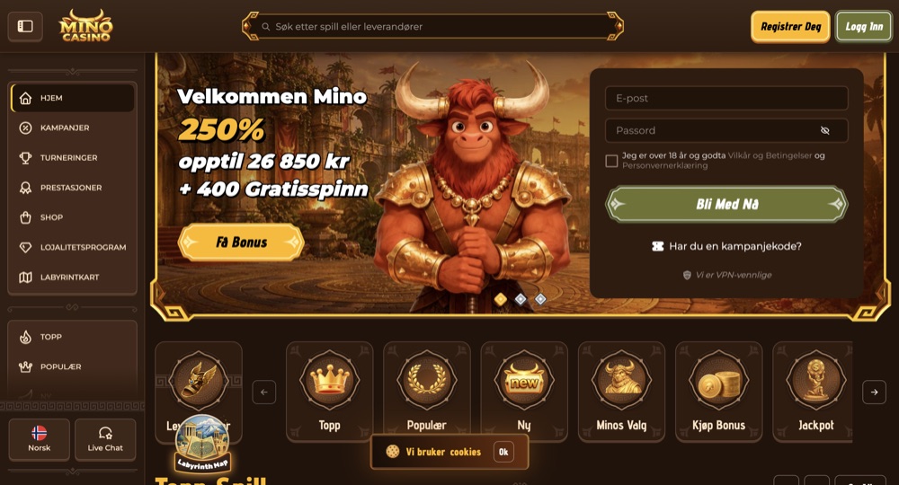 Mino Casino – casino med høyest utbetaling